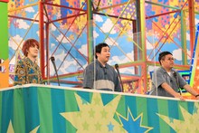 （左から）尼神インター渚、霜降り明星せいや、ミキ昴生。(c)フジテレビ