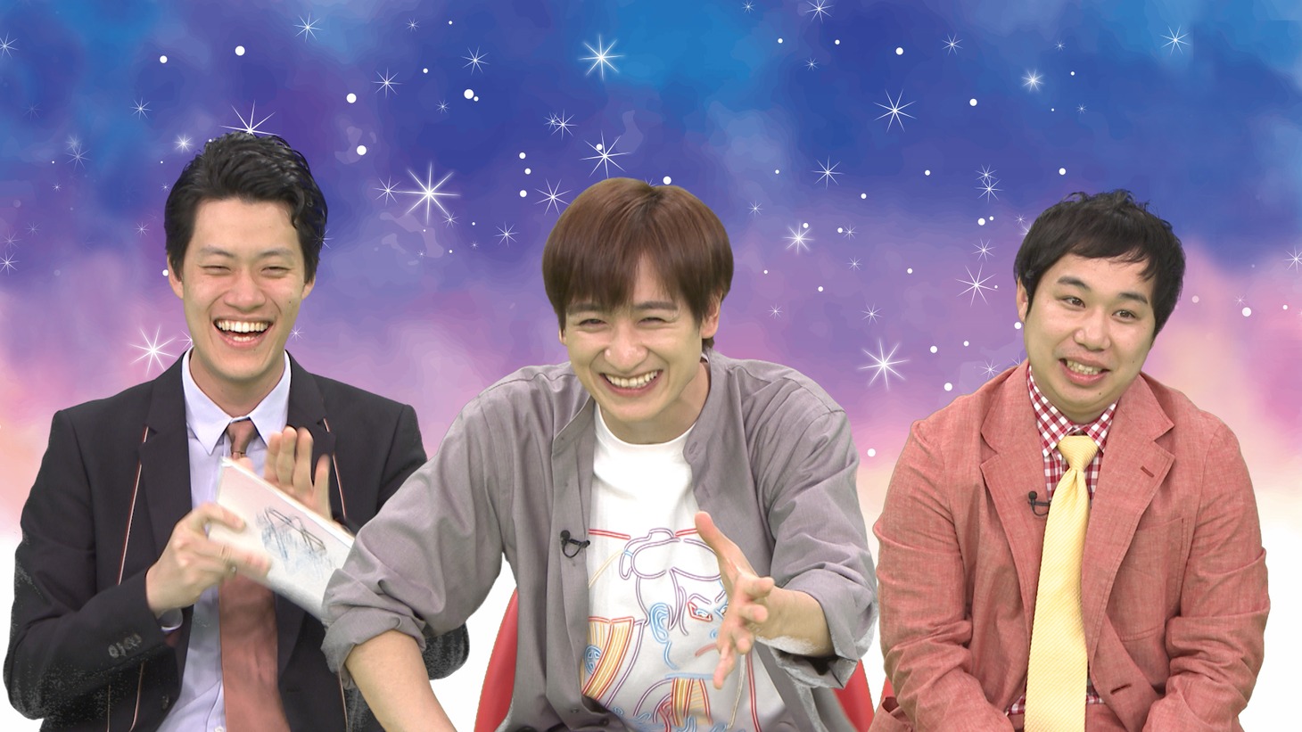 「サンパチスター」に出演する霜降り明星と宮田俊哉（中央）。(c)テレビ朝日