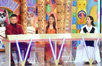 左から、ゲストの的場浩司、池田美優、堀田茜。