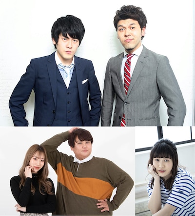 土佐兄弟（上）、パパラピーズ（左下）、大関れいか（右下）。