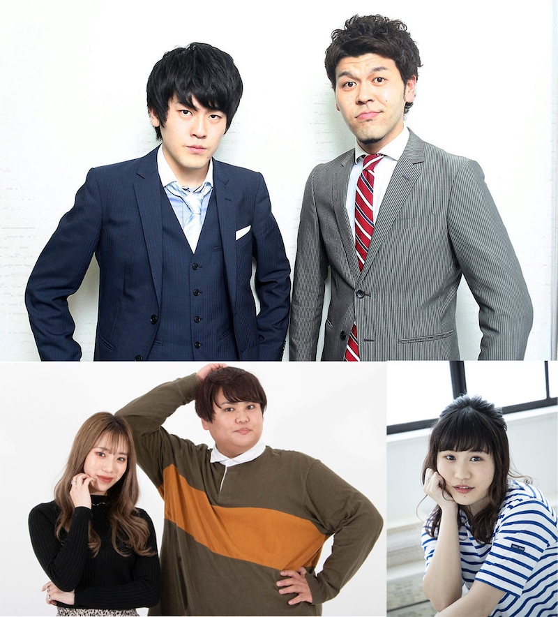 土佐兄弟（上）、パパラピーズ（左下）、大関れいか（右下）。