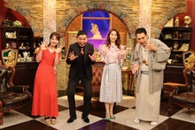 「太田伯山ウイカのはなつまみ」に出演する（左から）弘中綾香アナ、爆笑問題・太田、ファーストサマーウイカ、神田伯山。(c)テレビ朝日