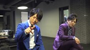 CM撮影中のぺこぱ。