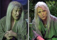 ムロツヨシ演じる妖怪どうしたろうかしゃん（左）、中川大志演じる妖怪どうしてやろうかなん（右）。