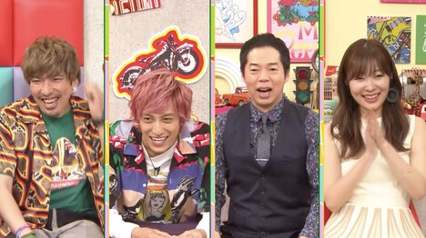 （左から）EXIT、今田耕司、指原莉乃。(c)テレビ朝日