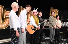 「有田ジェネレーション」に出演する（左から）滝音、うるとらブギーズ、ニッポンの社長。(c)TBS
