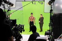 CM撮影中の様子。