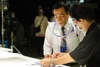 CM撮影中の様子。