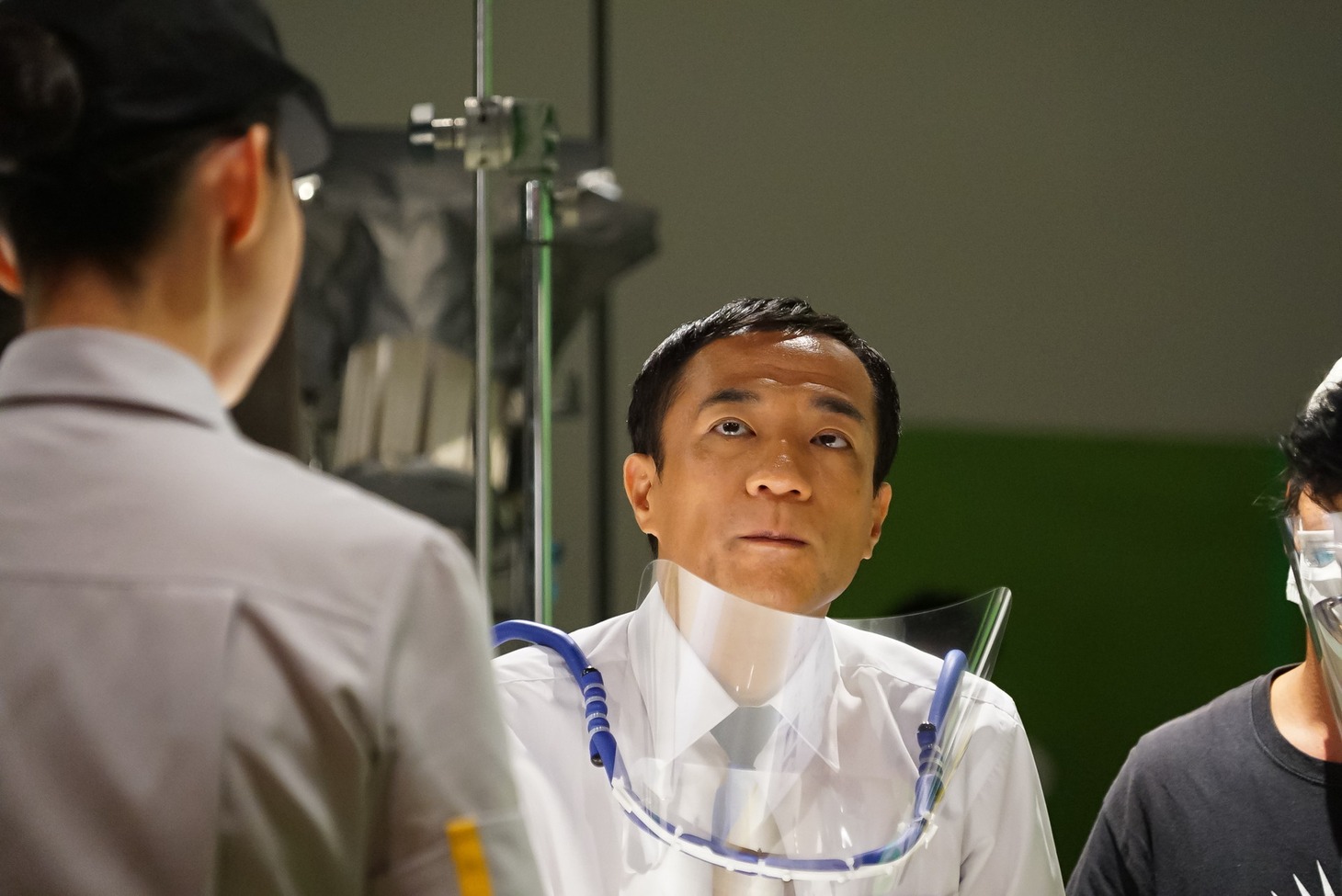 CM撮影中の様子。