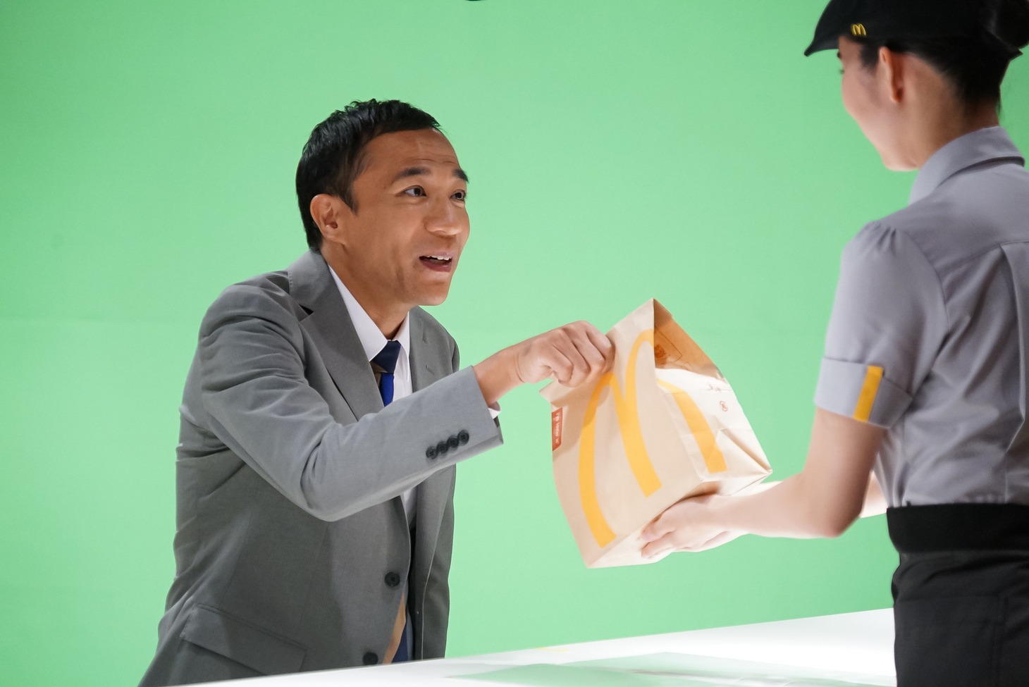 CM撮影中の様子。