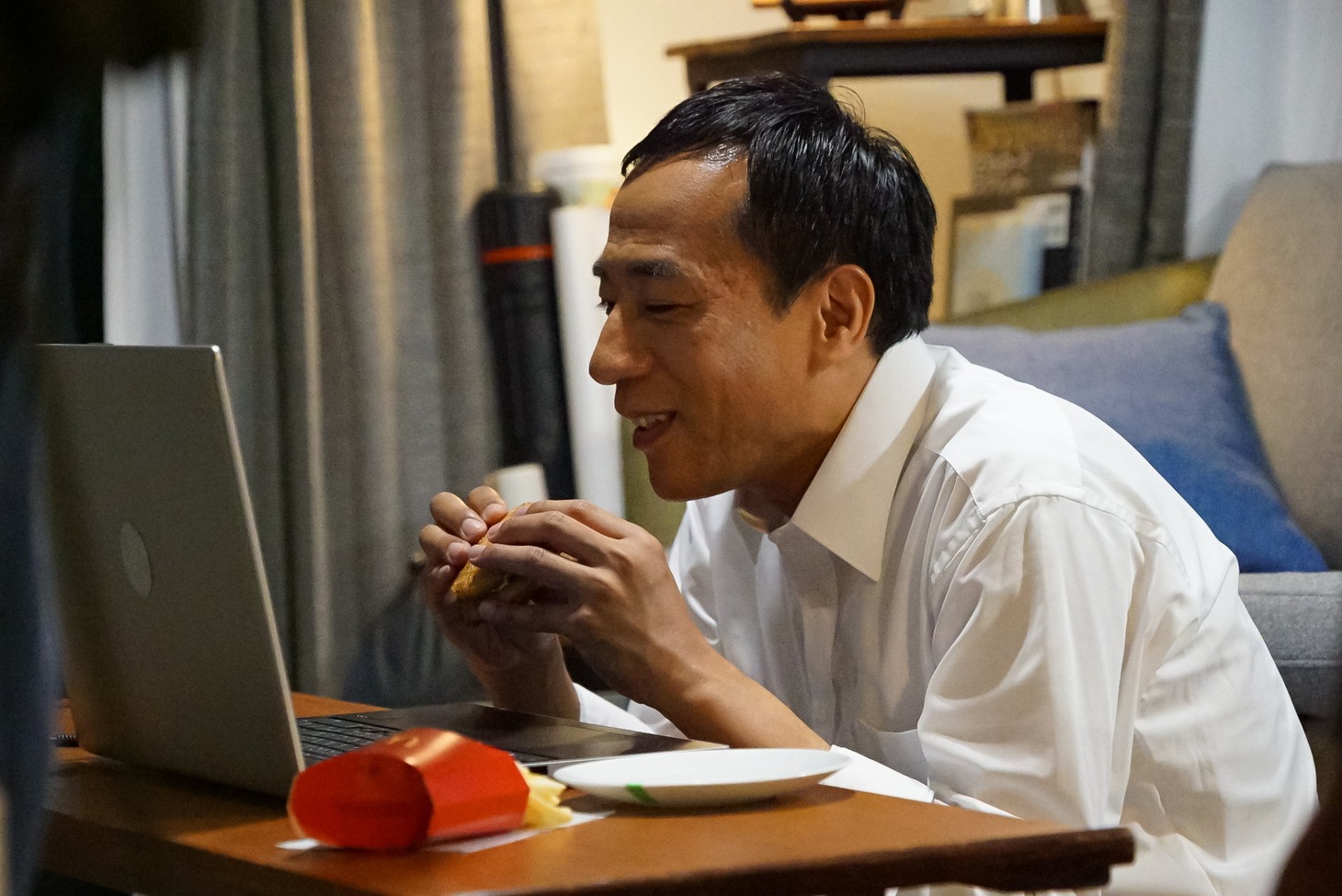 CM撮影中の様子。