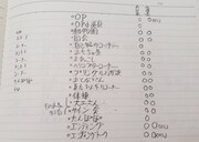 もう中学生の手書きのネタリスト。