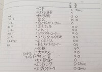 もう中学生の手書きのネタリスト。