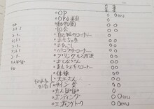 もう中学生の手書きのネタリスト。