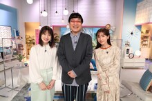 （左から）弘中綾香アナ、南海キャンディーズ山里、田中みな実。(c)テレビ朝日