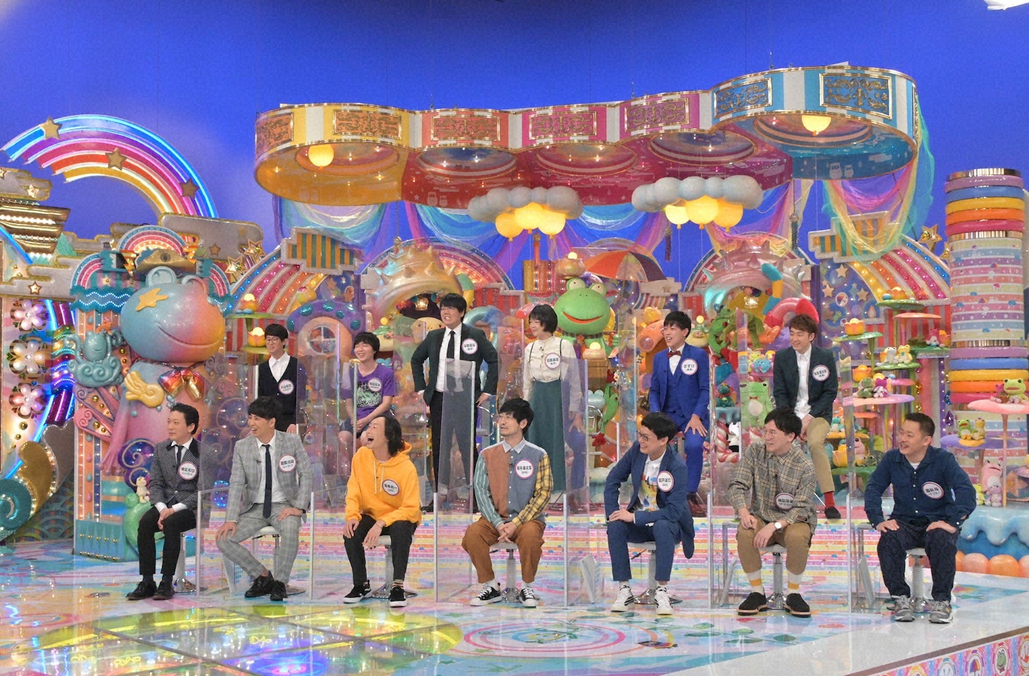 「アメトーーク！」に「もっと売れたい芸人」として出演する（前列左から）ニューヨーク、GAG、ザ・マミィ、（後列左から）カラタチ、蛙亭、滝音。(c)テレビ朝日