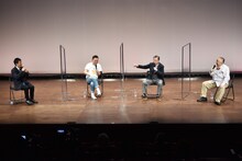 （左から）山田雅人、爆笑問題・太田、高田文夫、松村邦洋。