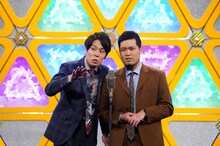 本選Aブロックを制し、決勝ではさや香と対決した令和ロマン。(c)NHK