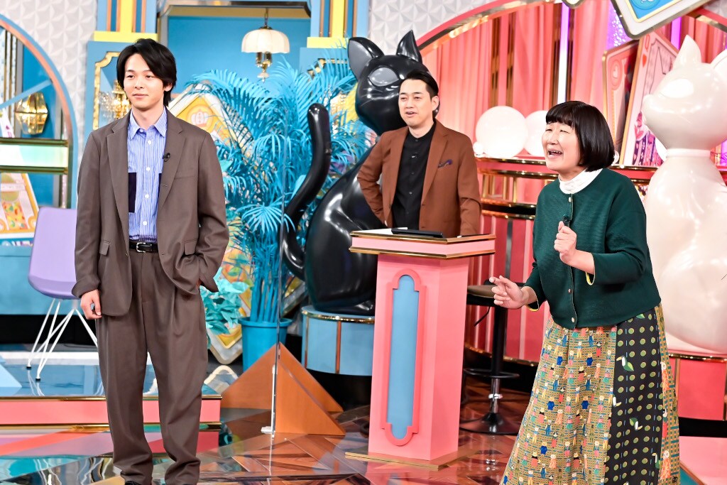 「オモテガール裏ガール」に出演する（左から）中村倫也、バナナマン設楽、たんぽぽ川村。(c)TBS