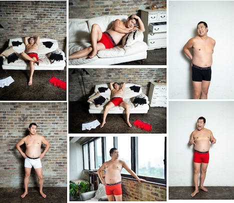 ETOILESのイメージモデルに起用されたとにかく明るい安村。