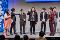 「森ノ宮よしもと漫才劇場」発表会見の様子。