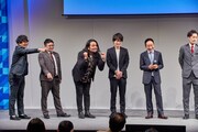 「森ノ宮よしもと漫才劇場」発表会見の様子。
