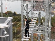 アスレチックに挑戦する南くん。