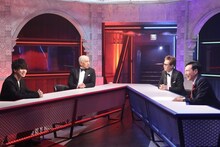 （左から）Hiro、松本人志、中居正広、森進一。(c)フジテレビ