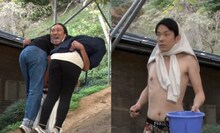 「大喜利対決」に挑む（左から）ロバート秋山、かまいたち濱家。