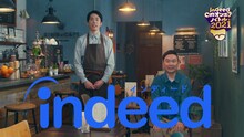 Indeedの新CM「カフェ」編（かまいたちバージョン）より。