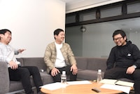 左からウエストランド井口、ウエストランド河本、宮嵜P。