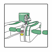 「切符を探す大水」のイラスト。