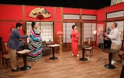 (左から)有吉弘行、マツコ・デラックス、仁支川峰子、ハナコ岡部。(c)テレビ朝日
