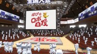 バーチャル国技館にはアバターの観客が集まった。(c)NHK