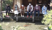 (左から)有吉弘行、井森美幸、浜口京子、ビビる大木、ブラックマヨネーズ小杉、生野陽子アナ。