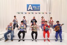 「千原ジュニアの座王 超豪華！人気芸人30名！新春2時間SP」Aグループの芸人たち。