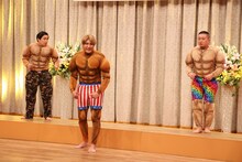 （左から）霜降り明星・せいや、新庄剛志、チョコレートプラネット松尾。