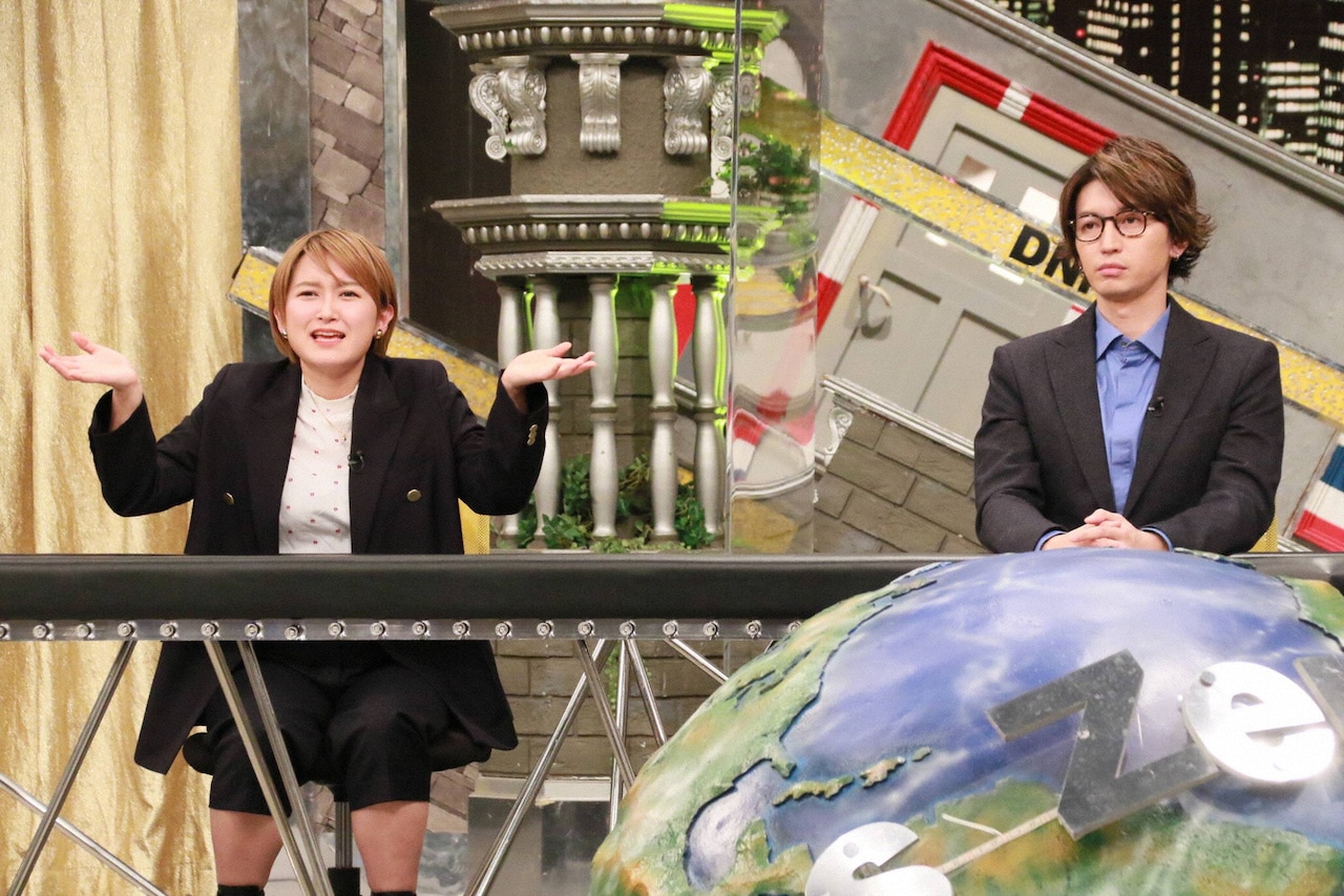 「全力！脱力タイムズ」に出演するラランド・サーヤと大倉忠義。(c)フジテレビ