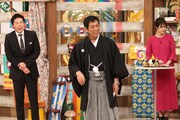 （左から）今田耕司、明石家さんま、久代萌美アナ。