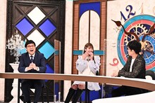 （左から）南海キャンディーズ山里、生見愛瑠、アンタッチャブル柴田。(c)CBCテレビ