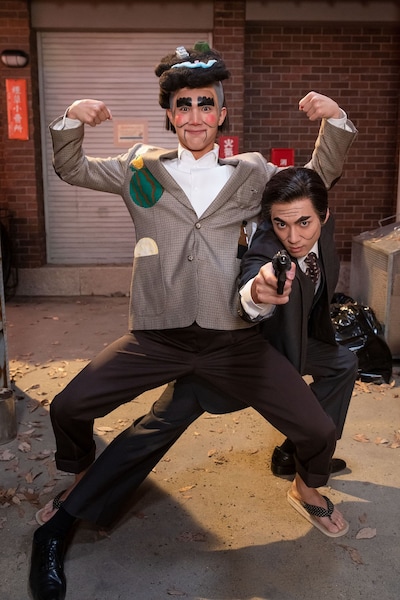 中川大志と山田裕貴の2人はキャラクターコント「肥後もっこすん」に挑戦。