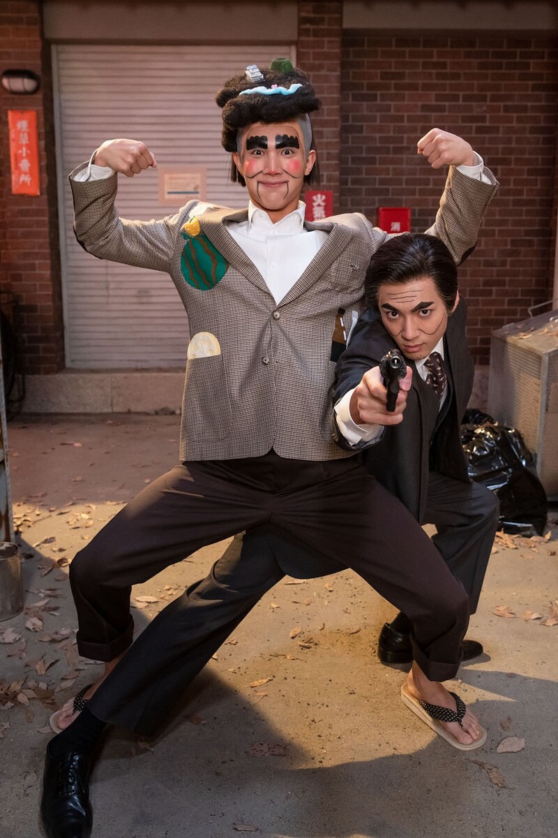 中川大志と山田裕貴の2人はキャラクターコント「肥後もっこすん」に挑戦。