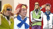 EXITと、それぞれが扮する「ワンピース」作中キャラクターのヘルメッポ、コビー。 (c)フジテレビ