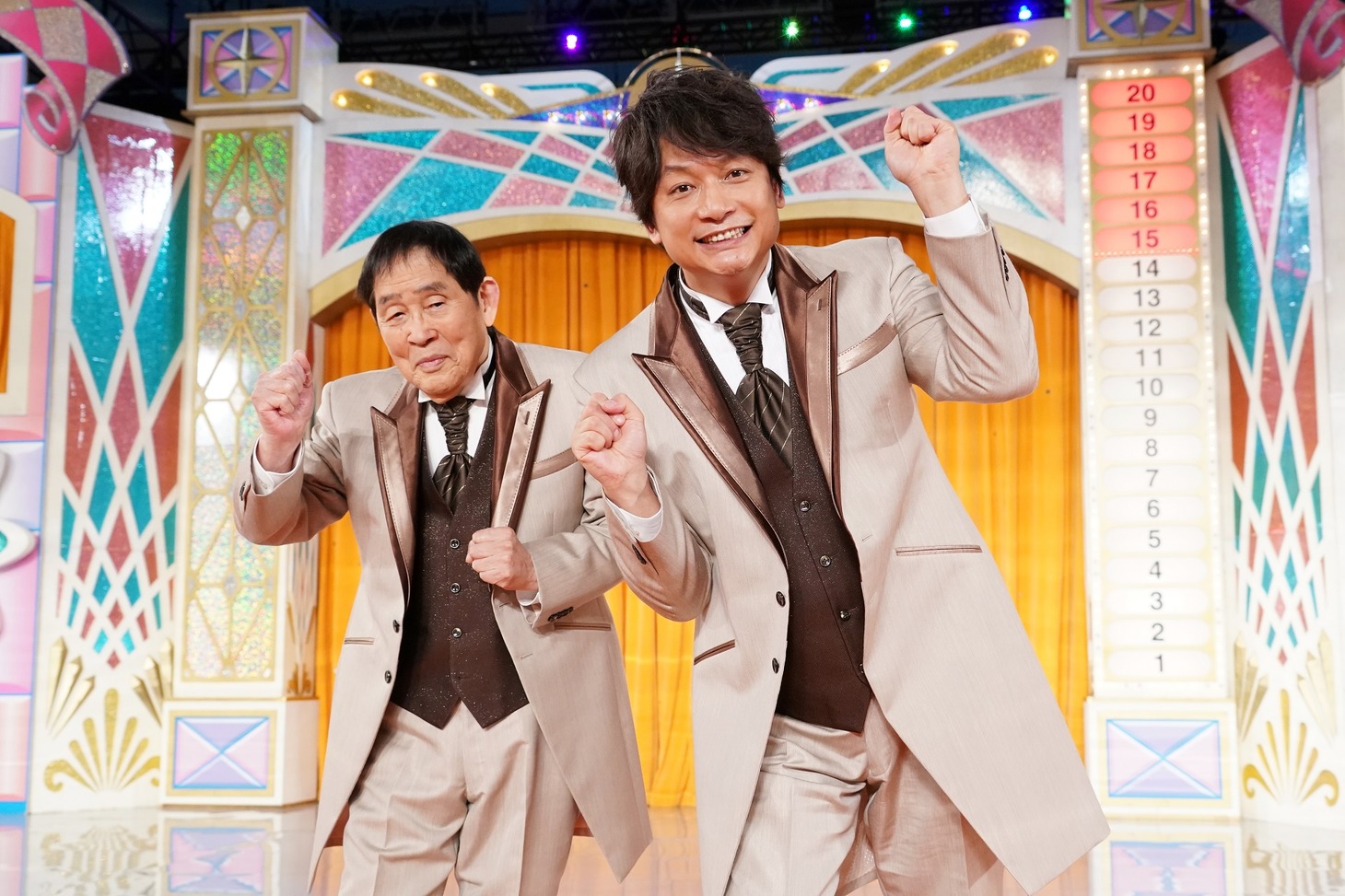 左から萩本欽一、香取慎吾。(c)日本テレビ