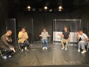 （左から）シソンヌ、梶裕貴、ジャルジャル。(c)テレビ朝日