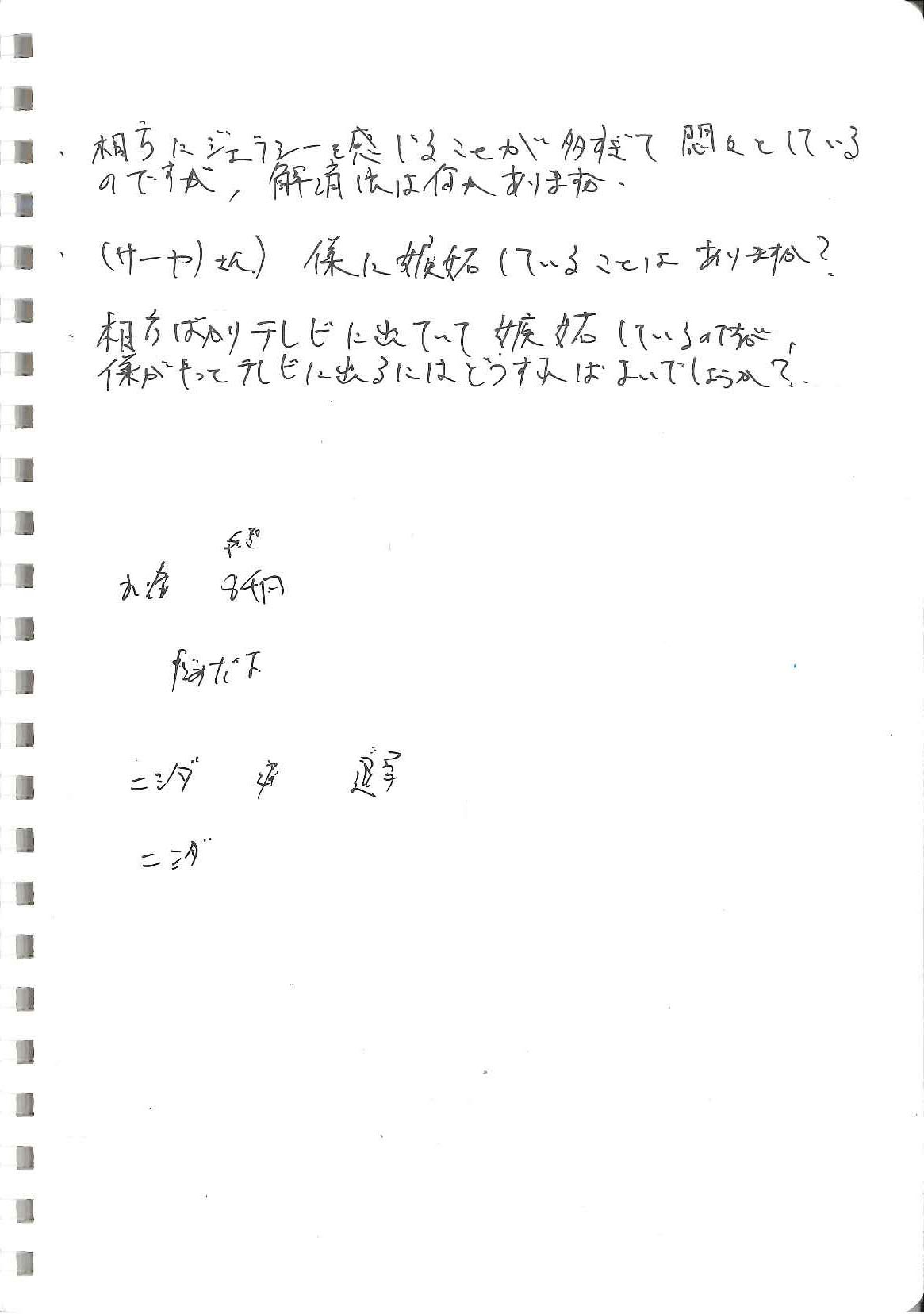 ラランド・ニシダの取材ノート。