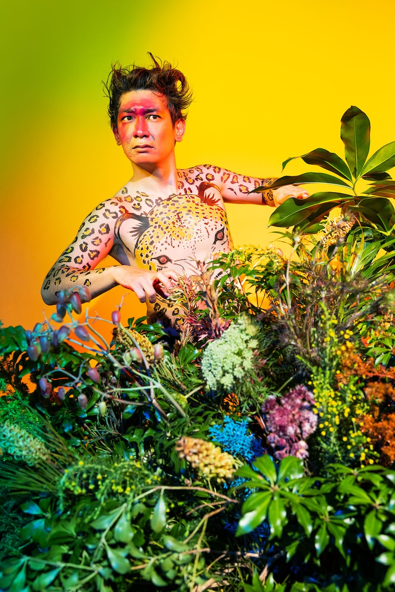 磯部昭子とのコラボ作品「豹」。