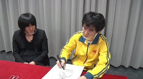 人形劇に挑むランジャタイ。(c)ABCテレビ