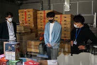 CM撮影中の様子。