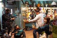 CM撮影中の様子。